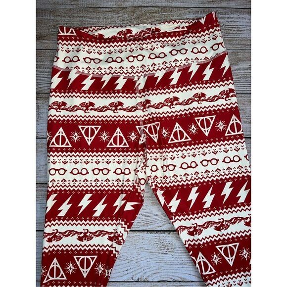 Harry Potter Icon Holiday Fair Isle Leggings Plus Size 2 - Picture 3 of 6